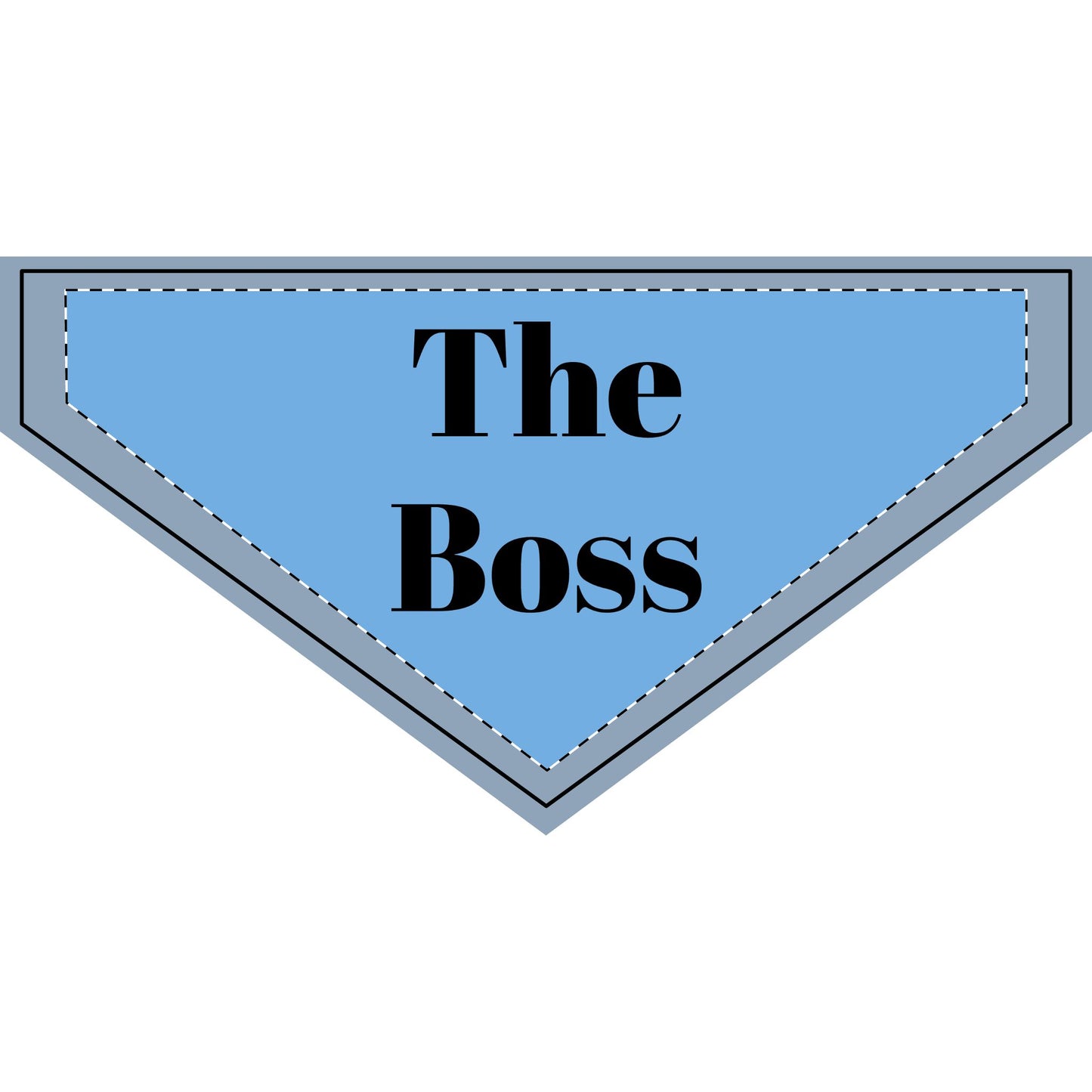 "The Boss" BLUE Clip-on Pet Bandana