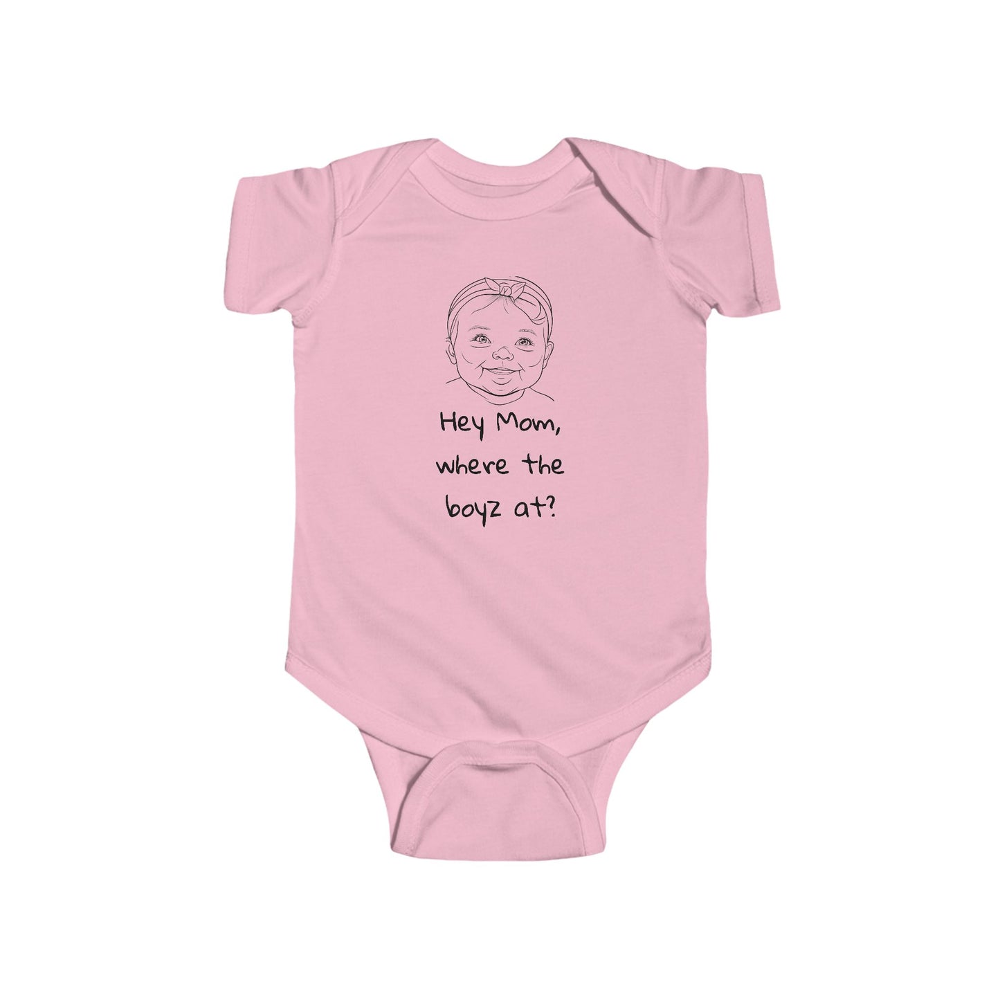 "Hey Mom" Infant Fine Jersey Bodysuit