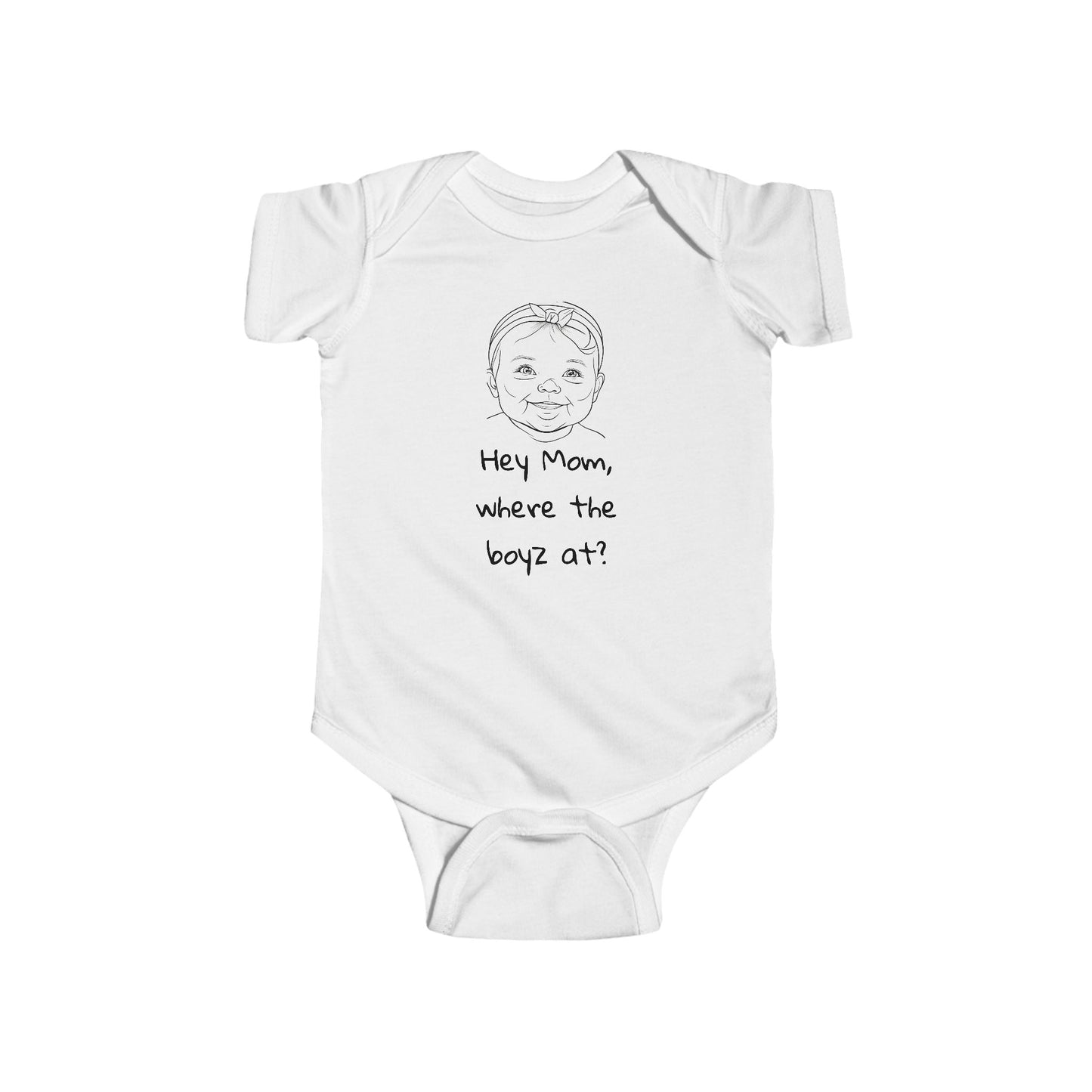 "Hey Mom" Infant Fine Jersey Bodysuit