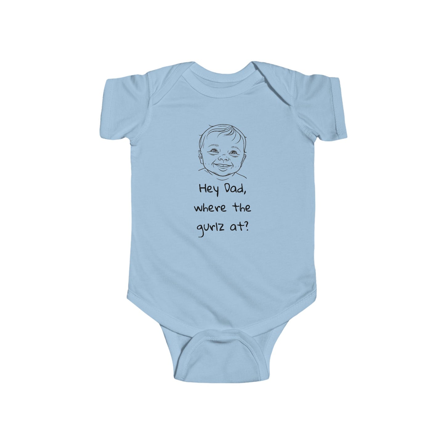 "Hey Dad" Infant Fine Jersey Bodysuit