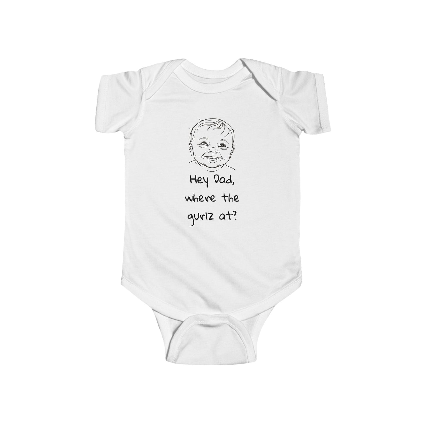 "Hey Dad" Infant Fine Jersey Bodysuit