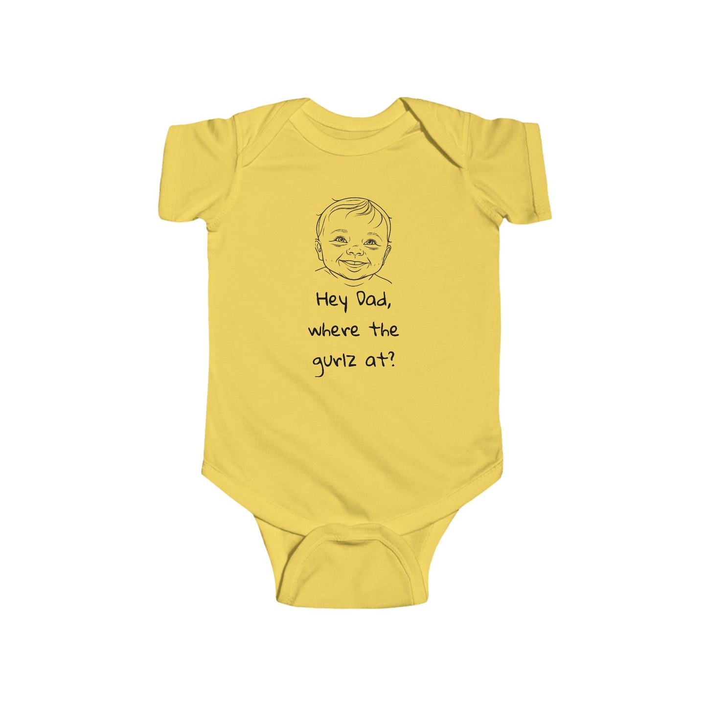 "Hey Dad" Infant Fine Jersey Bodysuit